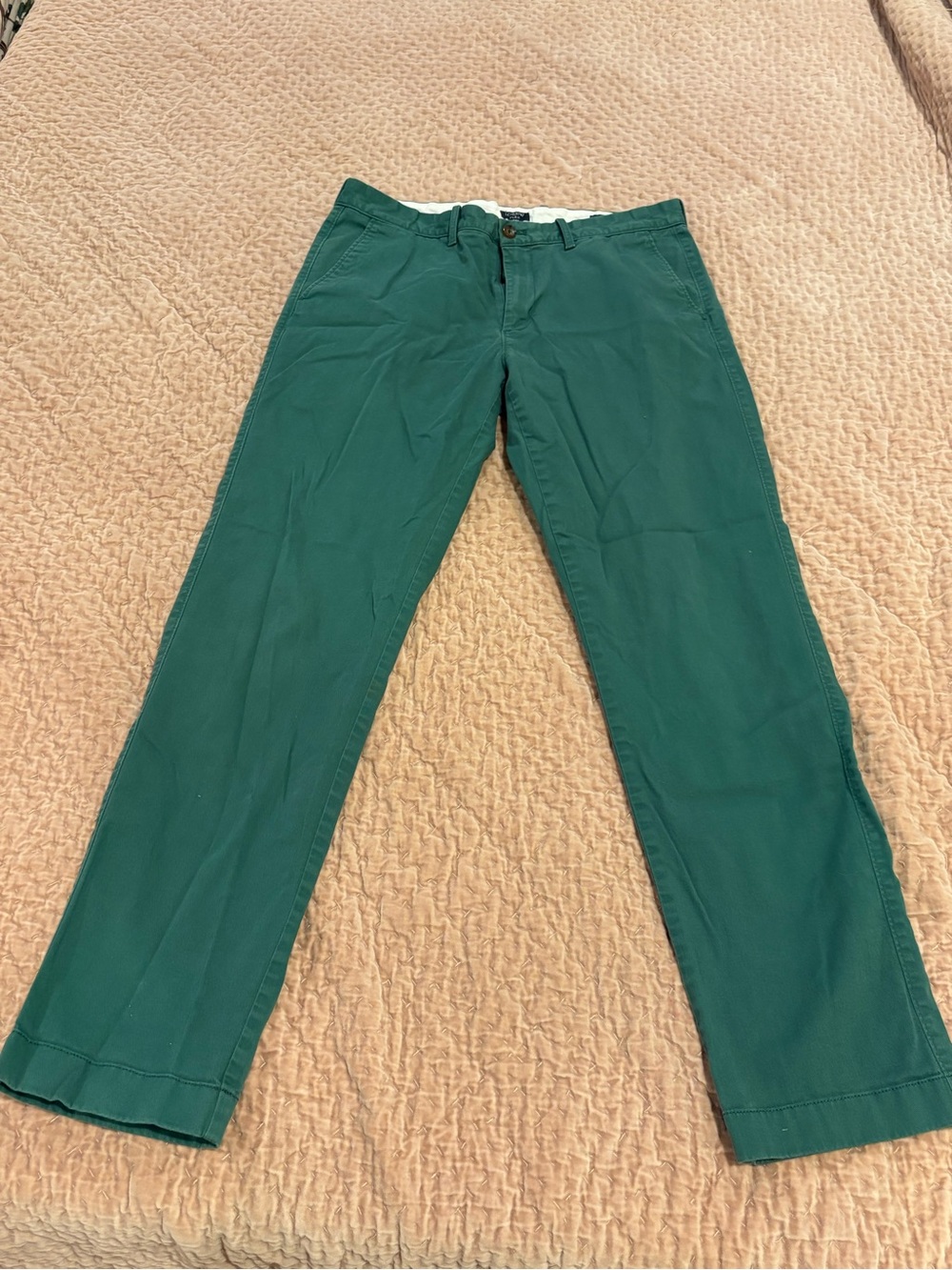 Men's J. Crew Green Casual Chino Pants Size 34x34 EUC Soft Comfy